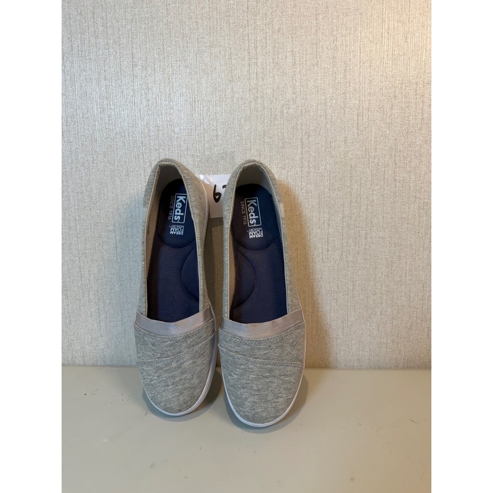 Keds Dream Foam Memory Grey Jersey Slip On Sneakers WF59966 Womens 9